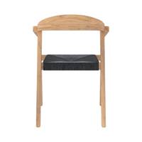 Vanity chaise de jardin en bois de teck naturel et rotin synthétique noir