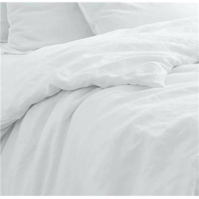 Elana housse de couette lin lavé blanc 200x200