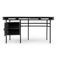 Xupera bureau placage frêne et métal noir