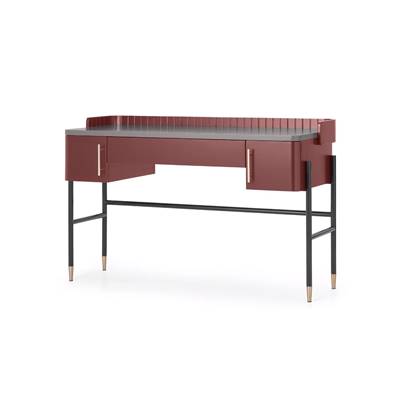 Lali bureau gris et rouge acajou