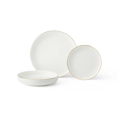Taryn service 12 pièces blanc et doré