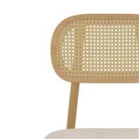 Musea chaise en cannage de rotin et tissu beige