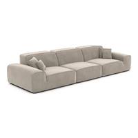 Doreli canapé 4 places en velours beige foncé