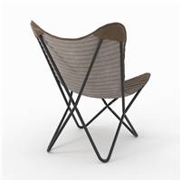Nybron fauteuil papillon en cuir patiné marron