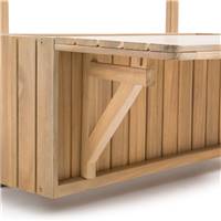 Freya jardinière de balcon acacia avec tablette pliante