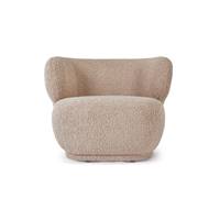 Havane fauteuil en tissu bouclé beige