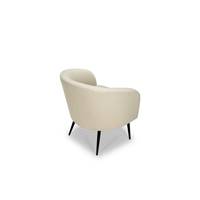 Romane fauteuil bouclette blanche et métal noir