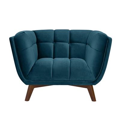 Zago fauteuil en velours bleu