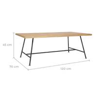 Alto table basse bois et métal rectangulaire H45