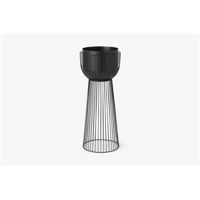 Carole grand cache-pot noir mat