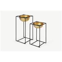 Janelle lot de 2 cache-pot laiton et noir