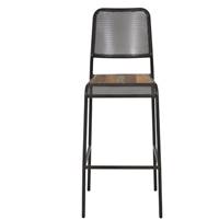 Kléo tabouret métal et bois de bateau recyclé H80cm