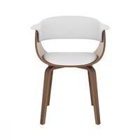 Bent chaise en bois et PU blanc