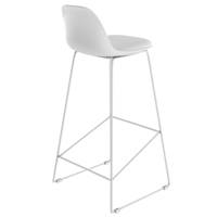 Yce chaise de bar blanche en cuir synthétique et métal H75