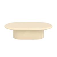 Rumi table basse ovale en MDF laqué blanc cassé L120cm