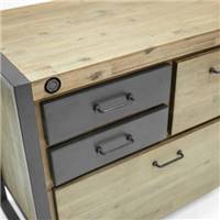 Kiko commode acacia et métal 4 tiroirs
