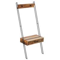 Nautical étagère vestiaire murale bois de bateau recyclé H173cm
