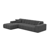 Bloom canapé d'angle gauche en tissu texturé gris anthracite