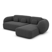 Bulane canapé d'angle droit en tissu texturé gris anthracite