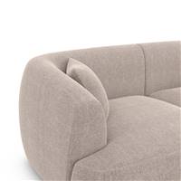 Gankeri canapé d'angle gauche en tissu texturé beige