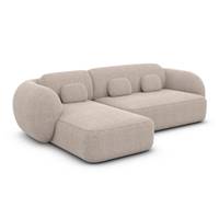 Bulane canapé d'angle gauche en tissu texturé beige