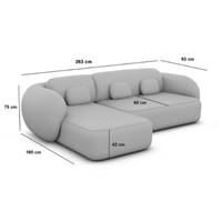 Bulane canapé d'angle gauche en tissu texturé beige