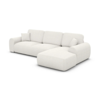 Apric canapé d'angle droit en tissu texturé blanc