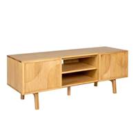 Magik meuble TV en chêne naturel 2 portes 2 niches 140cm