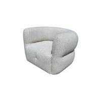 Melki fauteuil pivotant en tissu bouclette gris clair