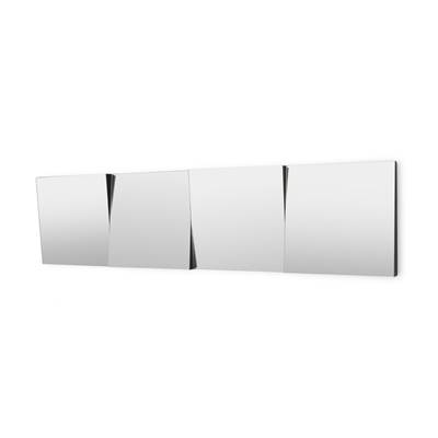 Verner miroir effet 3D gris argenté 35x140