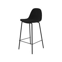 Vladi chaise de bar en tissu bouclette noir H65