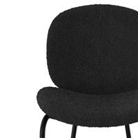 Slano chaise îlot central en tissu bouclé noir H63,5