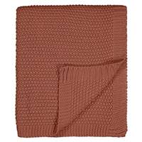 Rio plaid maille tricotée terracotta 120x150