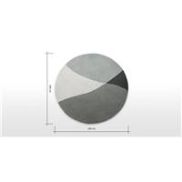 Quad tapis rond laine tufte main gris diam.200