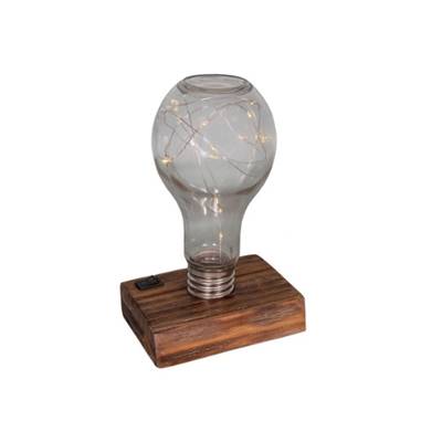 Ampoule sur socle bois