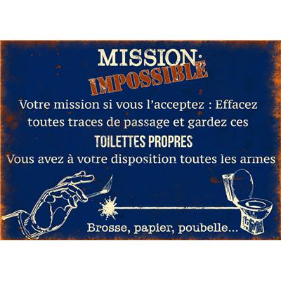 Plaque Mission impossible 21*15