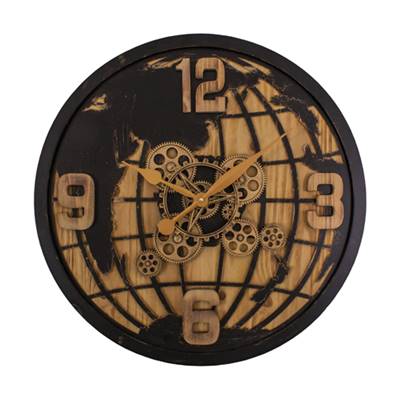 Pendule industrielle mappemonde avec mécanisme