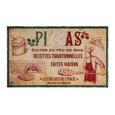 Panneau publicitaire métal Pizzas 123 x 74 cm
