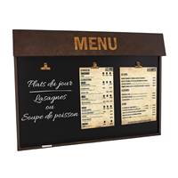 Porte Menu avec tableau noir et pinces 75 x 55 x 6 cm