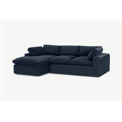 Samona canapé d'angle droit bleu