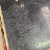 Hautma table basse carré marbre noir