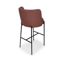 Gilo tabouret de bar tissu terracotta blush et métal noir