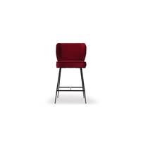 Valo tabouret velours rouge et métal noir