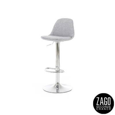 Tina chaise de bar réglable en tissu gris clair H75