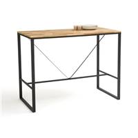 Bahi table de bar haute 4-6 couverts massif et acier