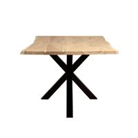 Kanate table à manger 200cm bois de manguier et métal noir bords irréguliers