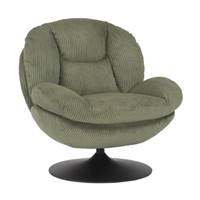 Topi fauteuil pivotant velours côtelé vert
