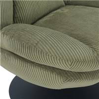 Topi fauteuil pivotant velours côtelé vert