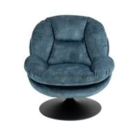 Topi fauteuil pivotant velours bleu gris
