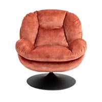 Topi fauteuil pivotant velours rose
